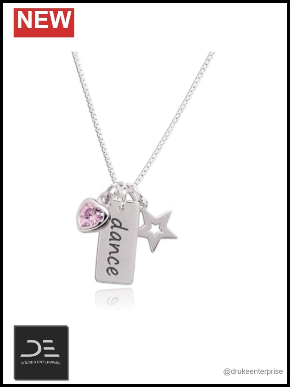 Sterling Silver Dance Charm Necklace 14"